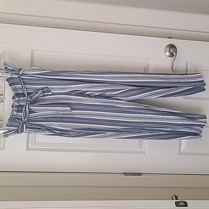 Loft striped paper-bag waist ankle pants